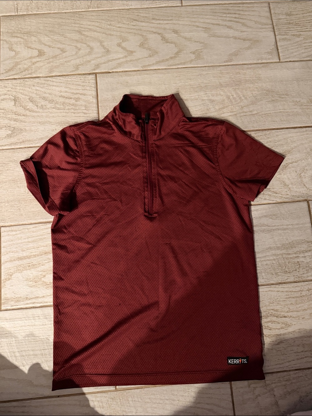 Kerrits kids Maroon Short Sleeve Half-Zip Shirt